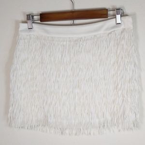 Express Ivory Fringe Skirt Size 4